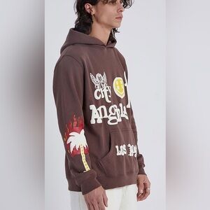 Brown Los Angeles City of Angels Graphic‎ Hoodie Indie Sleaze Streetwear S